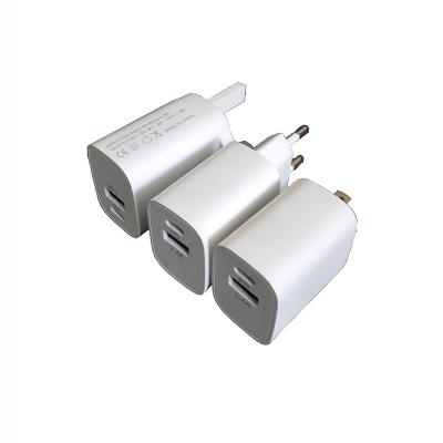 China Tablet/Mobile Phone/Electrical Device for iPhone Wall Charger, PD QC3.0 Dual Port 18W Travel Adapter Fast USB C Wall Charger for iPad Pro Galaxy Huawei for sale