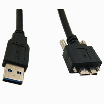 China With Screw Lock USB 3.0 Type A Male To Micro B USB3.0 Cable With Screw Lock For Industry Camera for sale