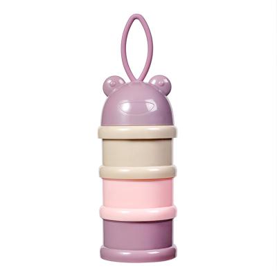 China BPA Free Easy To Carry Cartoon Baby Powder Milk Container Baby Bottle Feeding Milk With 3 Layers for sale