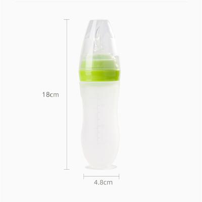 China Baby Free Custom Conductive Silicone Pouch Food Dispenser BPA Portable Safety Food Grade Logo Baby Bottle for sale