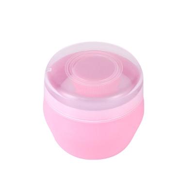 China BPA Free Body Comfortable Infant Face Sponge Baby Face Sponge Bath Powder Case Talcum Powder Cosmetic Box With Breath for sale