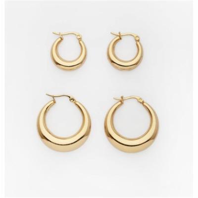 China Joolim Stainless Steel Chunky Hoop Earrings Nickel Free Lead Free Jewelry For Women Gold Plated Gold Earrings Jewelry 2O20 for sale