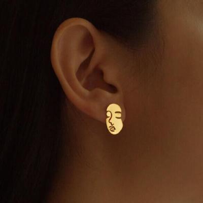 China JOOLIM Lead Free Nickel Free High End 18K Gold Plated Cute Face Stud Earrings Stainless Steel Jewelry for sale