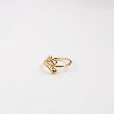 China Lead Free Nickel Free PVD Gold Plated Elegant Stainless Steel Snake Rings For Women Jewelry Stainless Steel Fashion Jewelry for sale