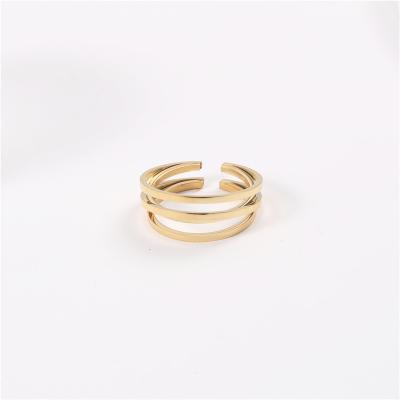 China Lead Free Nickel Free High End 18K Gold Plated Twisted Rings For Women Finger Ring 2020 for sale