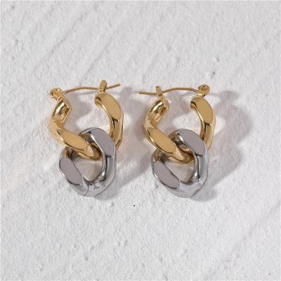 China JOOLIM Lead Free Nickel Free High End 18K Gold and Silver Link Chain Earring Dangle Earring Stainless Steel Earring for sale