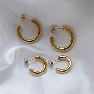 China High End Earring 2020 Trendy Lead Free Nickel Free Gold Plated Circle Base Earring Stainless Steel Trendy Earring Wholesale for sale