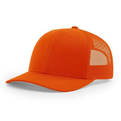 China COMMON Classic Fit Style 112 OSFM Cotton Twill Solid Color Accept Custom Logo Plain Unisex Pre-curved Visor Mesh Cap Trucker Hat for sale