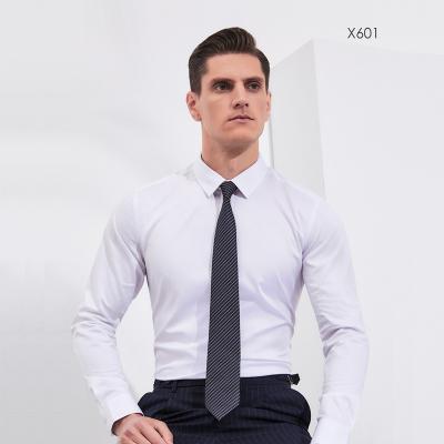 China Luxury High Quality Anti-Wrinkle Office White Long Sleeved Men's Business Formal Dress Shirt For Masculine Men With Bamboo Fiber Polyester Fabric for sale