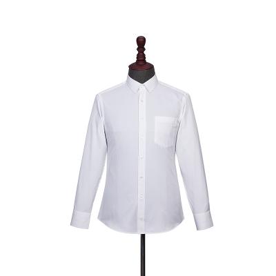 China High Quality Business White Shirt Anti-Wrinkle Anti-Wrinkle Plain Shirt Mens White Dress Shirts For Men With Cotton Polyester for sale