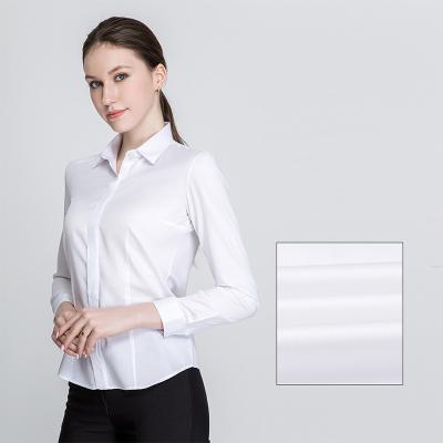 China Anti Wrinkle Anti-Wrinkle Office Dress Business Women Formal Uniform Shirts Use Ladies Long Sleeves Shirt Slim Fit 100% Cotton Fashion Shirt for sale