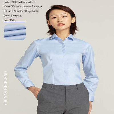 China High Quality Anti Wrinkle Anti Wrinkle T-shirt Dresses Blue Plain White Shirt For Office Business Custom Shirt With Cotton Polyester for sale