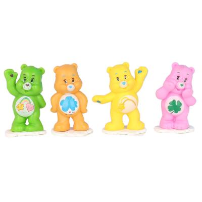 China Eco-friendly XRH Rainbow Bear 3D PVC Figures Miniature, customm made mini bear figurine, tiny loving heart bear figurines for gifts for sale