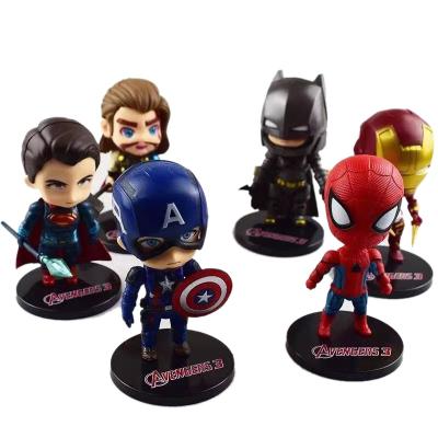 China Home Hot Sale Spiderman Iron Men Thor 6 Captain Iron Men Thor 6 Decoration Crafts Mini Blind Box Cake Topper Ornament XRH For American Action Numbers Superhero Statue for sale