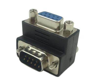 China Connect VGA Cable 90 Degree DB9 9 Pin Male To Female Extension Cable Converter Adapter Coupler for sale