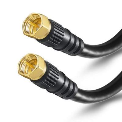 China RG6 RG59 Car Coaxial Patch Cable with F Type Screw Connectors in Black 1.5m for sale