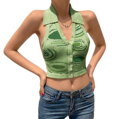 China Factory Wholesale QUICK DRY Summer V-Neckline Breathable Tank Tops Sexy Seamless Women Knitwear for sale