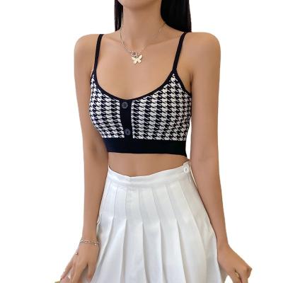 China Factory Wholesale QUICK DRY Summer Tank Top Loose Sexy Women Crop Fashion Knitted Vest Bra Camisole for sale