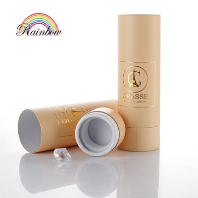 China Recycled Materials Custom Design Cylinder Paper Cardboard Kraft Paper Tube Gift Box Packaging For Perfume Bottle for sale