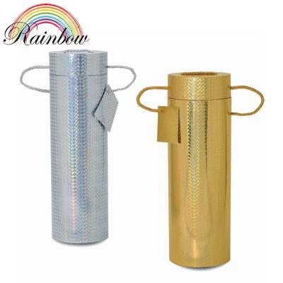 China Custom Hot Recycled Materials Foil Wine Gift Round Paper Tube Box For Christmas Holiday for sale