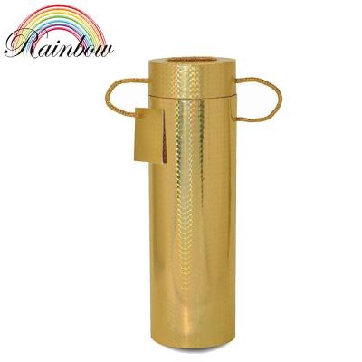 China Recycled Materials Gold Laser Foil Shiny Wine Glass Tubes For Christmas Party Gift Packing Box for sale