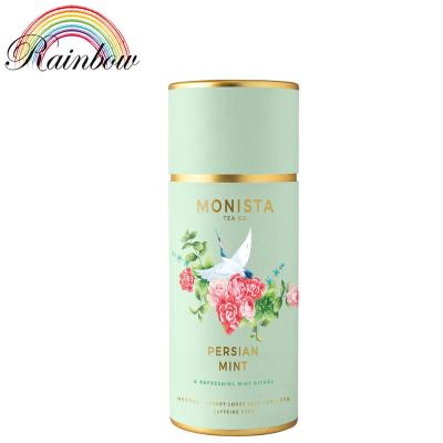 China Recycled Recycled Materials Custom Design Edible Grade Round Cylinder Paper Tube Box For Tea Coffee Packaging for sale