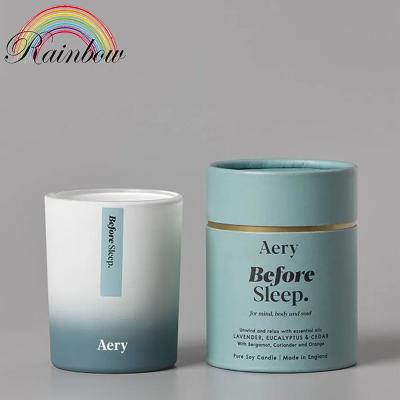 China Recycled Happy Materials Space Aromatherapy Candle Jar Paper Tube Box Packaging Custom Design for sale