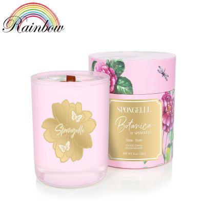 China Recycled Materials Custom Flowers Printing Gift Box Candles Jar With Essential Oil for sale