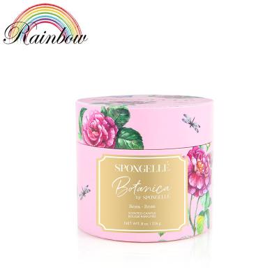 China Recycled Materials Pretty Flowers Design Sleep Aromatherapy Wax Candle Jar Gift Box Front Box Packaging for sale