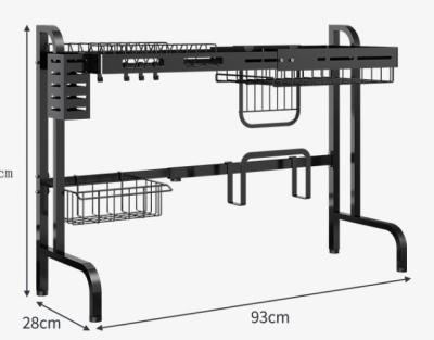 China Modern Over The Sink Dish Drying Rack With Length Adjustable Kitchen Organizer Storage Space Saver Stainless Steel Dish Rack for sale