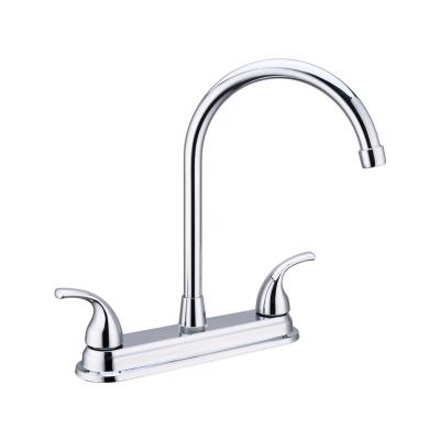 China Modern High Quality Brass Body Chromed Double Handle Lavatory Faucet for sale