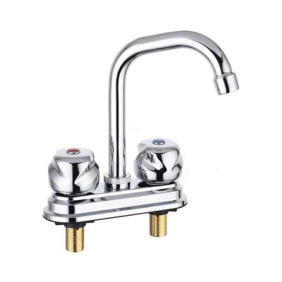 China Modern Hot Sale Zinc Body Chromed Double Handle Lavatory Faucet for sale