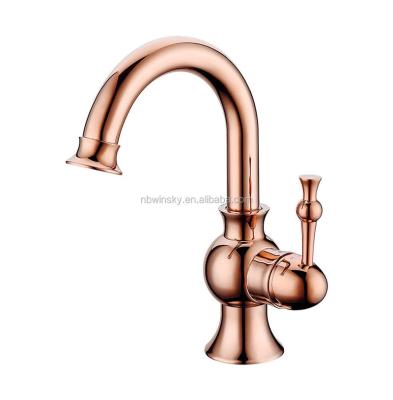 China Metered Modern Commercial Gold Faucets Two Hole Bathroom Sink Faucet for sale