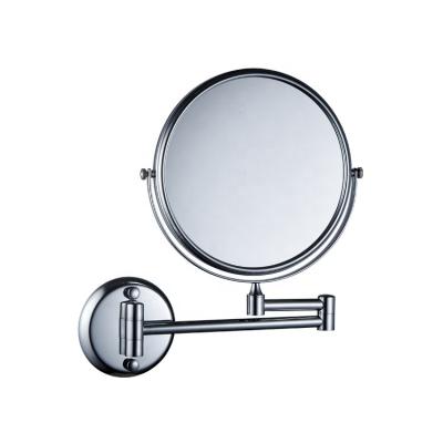 China Modern Luxury Brass Chrome Wall Mounted Standing Round Mirror for sale