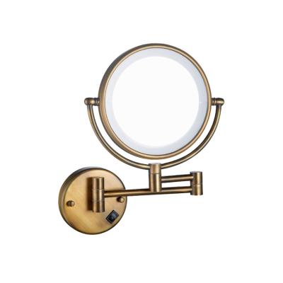 China Modern Hot Sale Chrome Bathroom Accessories Brass Bath LED Wall Mounted Mirror for sale