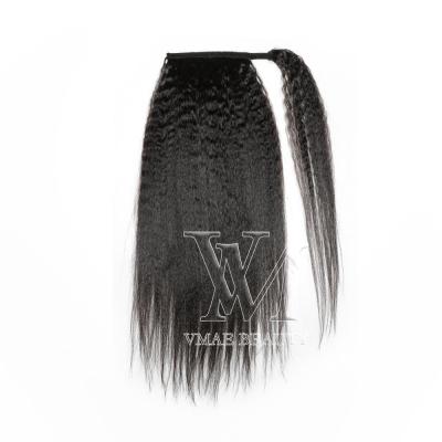 China VMAE 11A 120g Straight Virgin Jerry Afro 4A Curly Straight Kinky Curly Straight Human Hair Jerry Afro 4A Kinky Straight Wrap Around Ponytail for sale