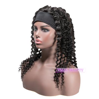 China Silky Straight Curly Virgin Afro Virgin Hair Cuticle Aligned Straight Hair Band Wig Natural Black Wigs Easy Install for sale