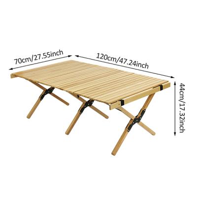 China Foldable Egg Roll Camping Table and Wooden Folding Cake Roll Tables for Camping Outdoor Folding Table for sale