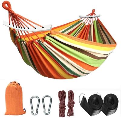 China Durable Hammock Camping Hammock New Design Customized Cotton Rope Backpacking Hammock With Wooden Stand for sale