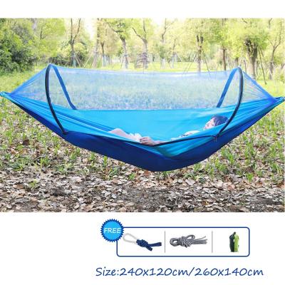 China Durable Portable Camping Hammock With Mosquito Net Hammock Easy Hanging Nylon Double Bed Outdoors For Kids for sale