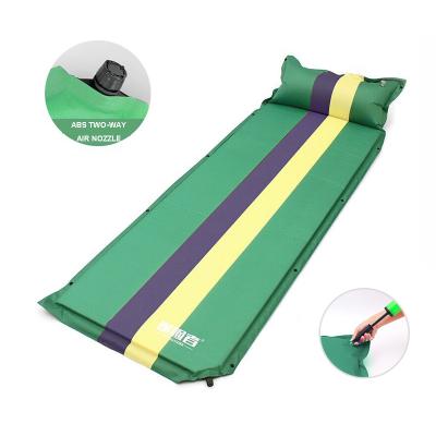 China Waterproof Lightweight Durable Inflatable Cushion Sleep Protection Automatic Camping Air Mattress With Attached Pillow for sale