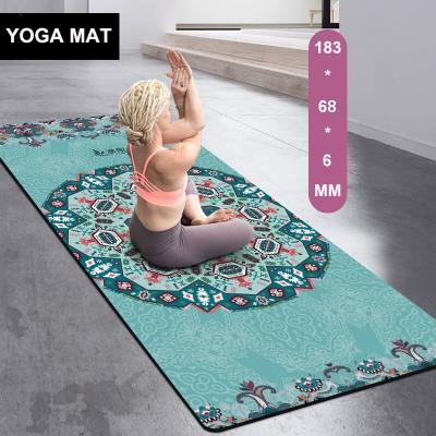 China 183*66cm*6mm Non-Toxic Yoga Mat Printing Mat Customizable Suede Yoga Strip Material High Quality Yoga Mat for sale