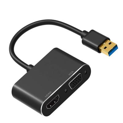 China COMPUTER USB to HDTV VGA Adapter with Cable, USB 3.0 to HD 4K Converter 1080P HD MI and VGA Sync Output Support Windows 10/8/7 for sale