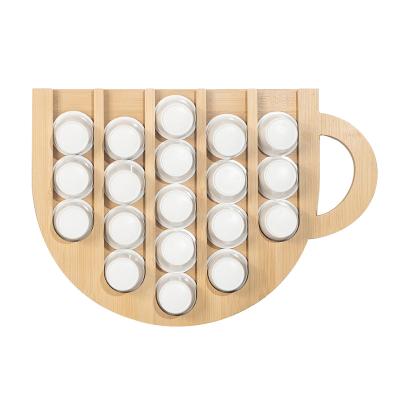 China New Design K Coffee Cup Sustainable Wooden Capsule Holder Bamboo Coffee Pod Holder for sale