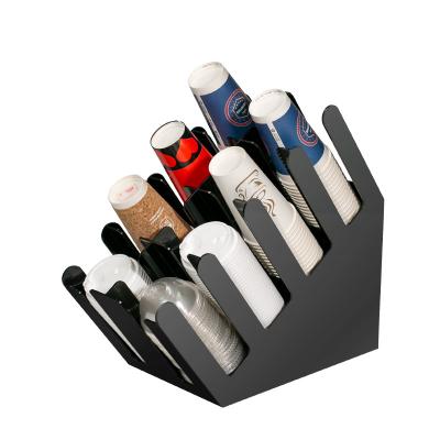 China Viable Wholesale Plastic Disposable Condiment and Coffee Cup Storage Organizer Paper Cup Storage Holder for sale