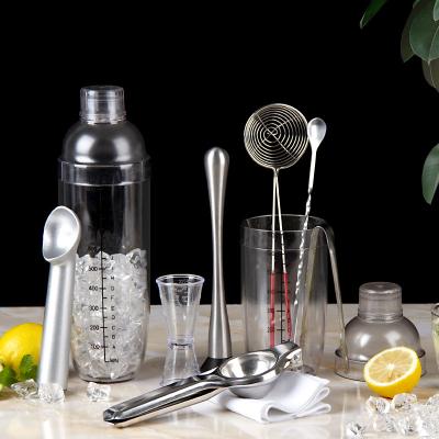 China Viable Factory Bar Tools Plastic Cocktail Shaker Set Plastic Cocktail Shaker for sale