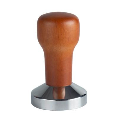 China Sustainable Wooden Base Handle Stainless Steel Bartender Coffee Machines Coffee Tamper for sale