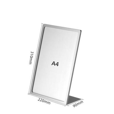 China A5/A3/A4 Advertising Stainless Steel Menu Display Rack Stand Display Desktop Card for sale