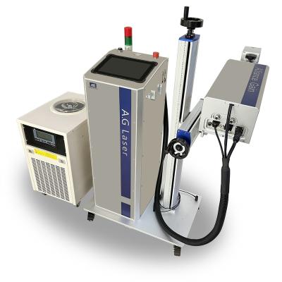 China Mopa air-cooled flight laser color marking machine 3W 5W online dynamic industrial UV aircooling laser marker for sale