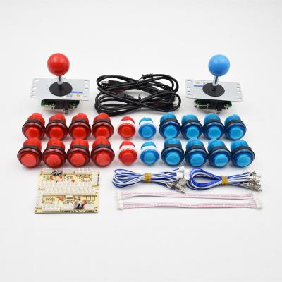 China 2 PCs of Players Encoder DIY Arcade Kit Zero Delay USB + Japan Sanwa Joystick + Sanwa Buttons for Mame Parts 24mm/28mm for sale